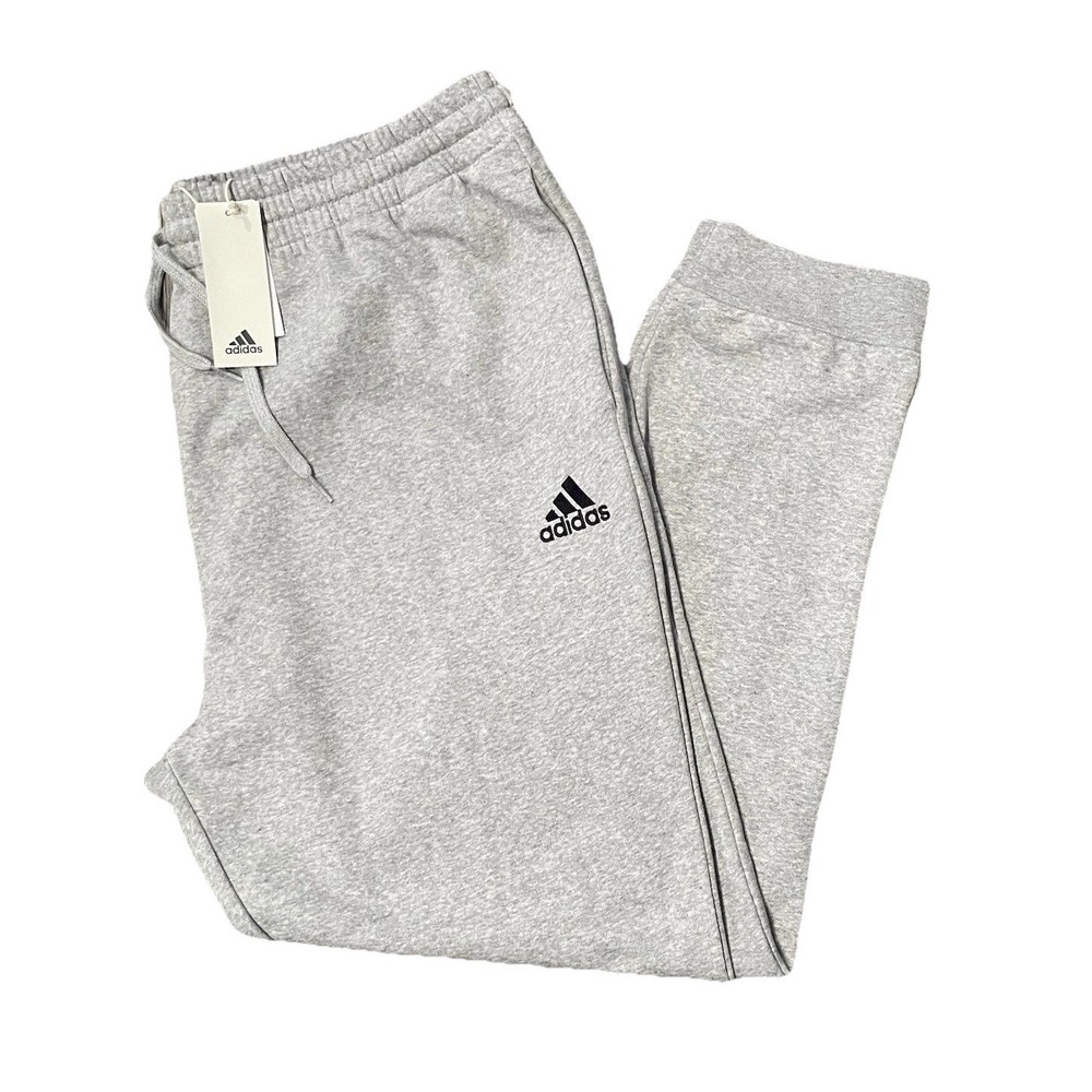 Adidas‎ Men's Big & Tall Essentials Feel Cozy Jogger Fleece Pants Gray 2XLT NEW